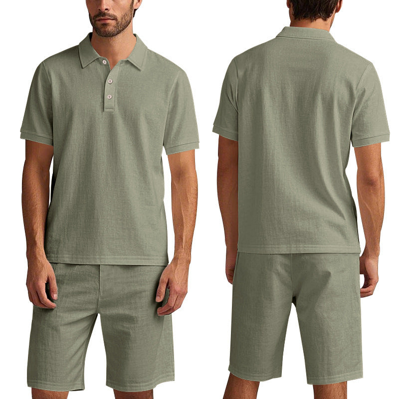Pantaloncini estivi da uomo, larghi, casual, traspiranti, in lino, a maniche corte, da spiaggia
